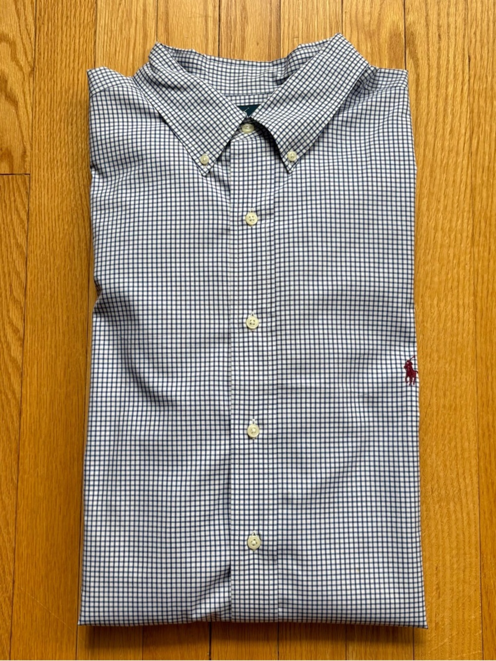 Polo Ralph Lauren Mens Long Sleeve Dress Shirt Classic 2XLT White Blue Checks